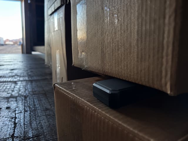 Disposable tracker on freight inside a trailer